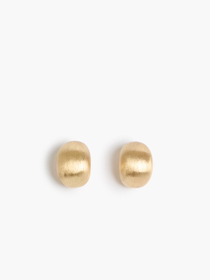 Gold Half Moon Brushed Hoop Earrings