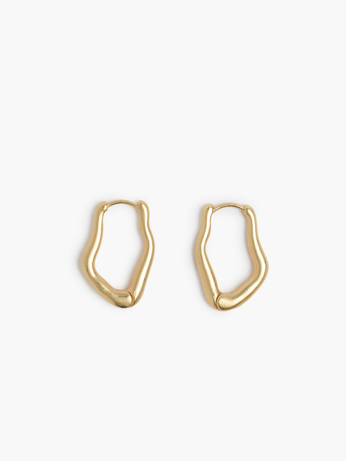 Gold Irregular Hoop Earrings