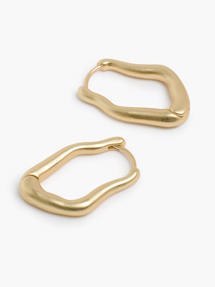Gold Irregular Hoop Earrings