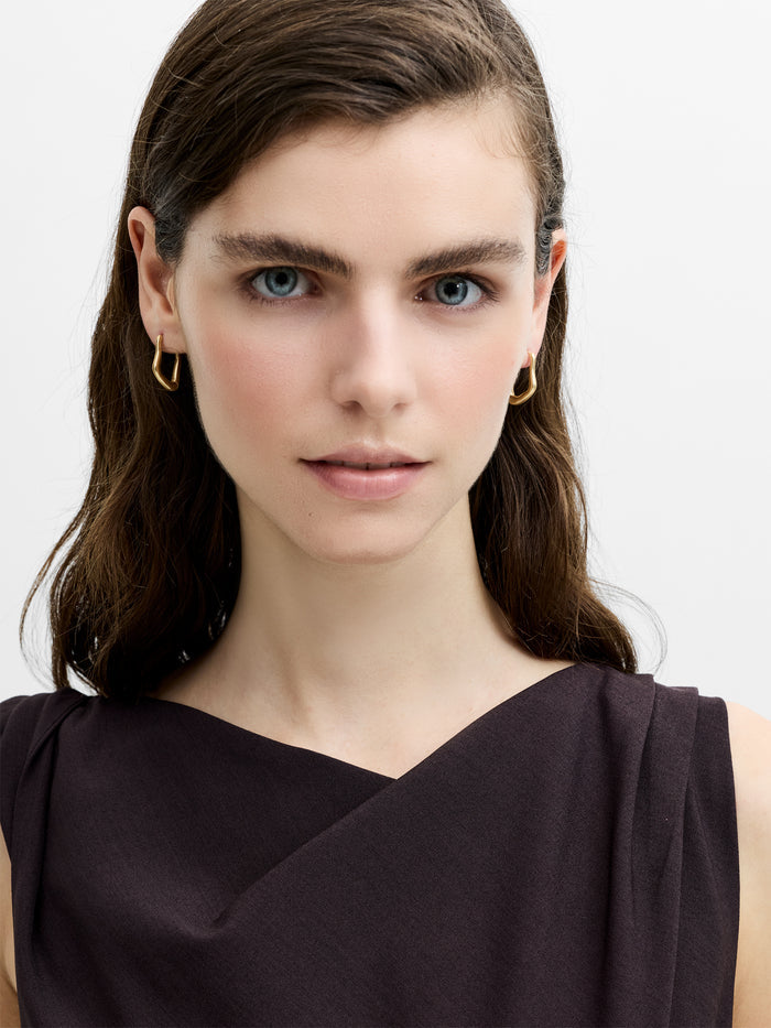 Gold Irregular Hoop Earrings