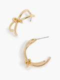 Gold Knot Half Hoop Earrings