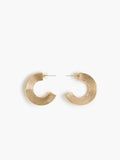Gold Ridged Half Hoop Earrings
