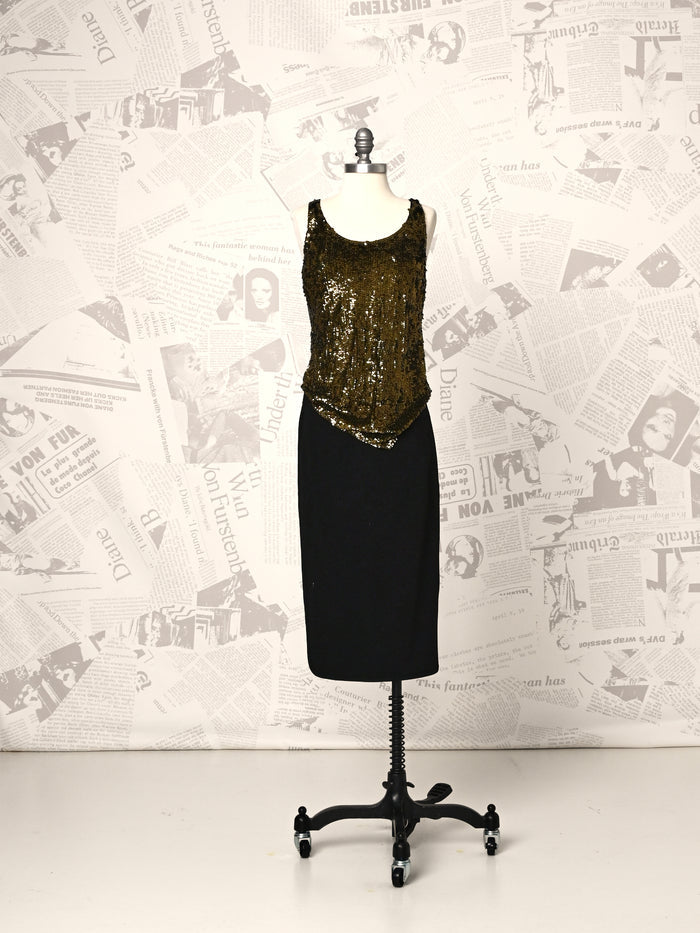 Gold Sequin Tank Top - DVF Vintage