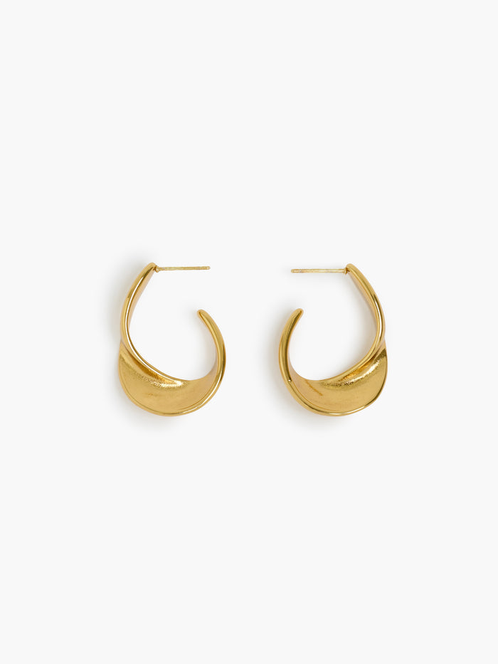 Gold Twist Curve Hoop Earrings