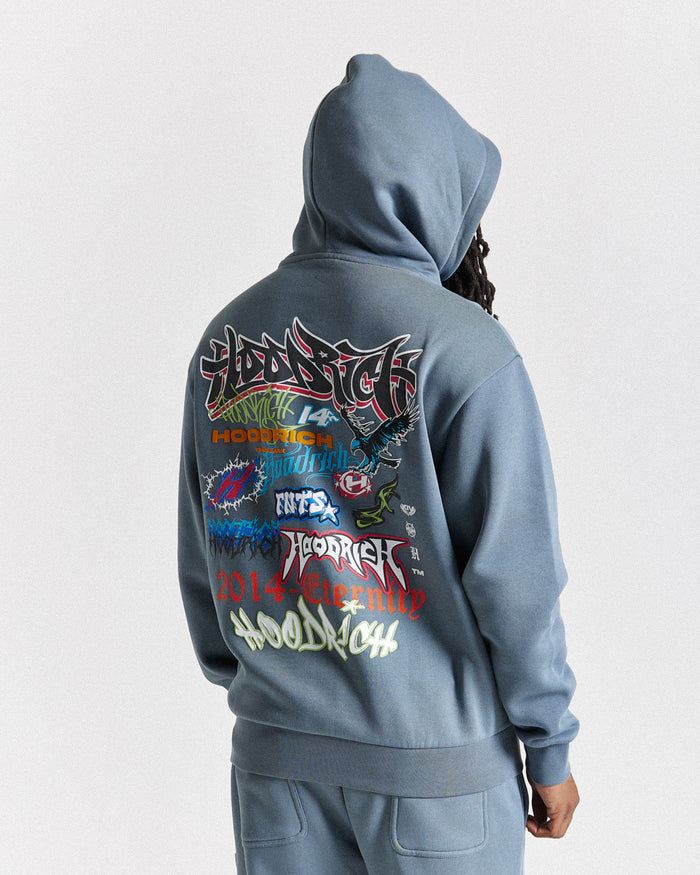 Graff Rave Oversized Hoodie - Grey