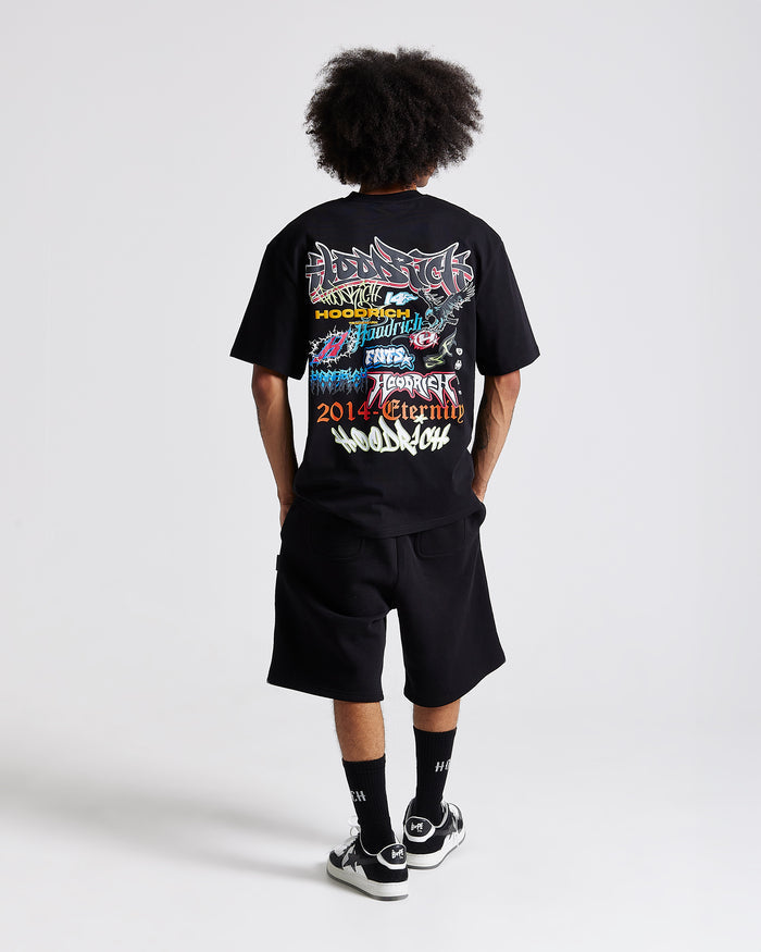 Graff Rave Oversized Shorts - Black/Grey/Pink