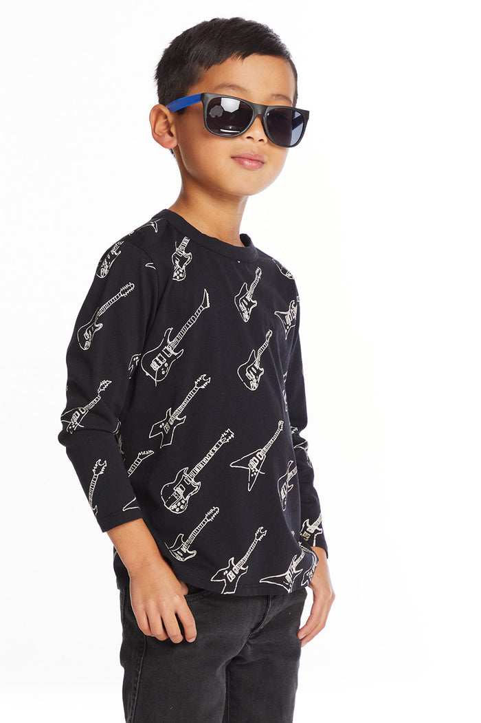 Guitar Jam Boys Long Sleeve Crew Neck Tee Boys chaserbrand