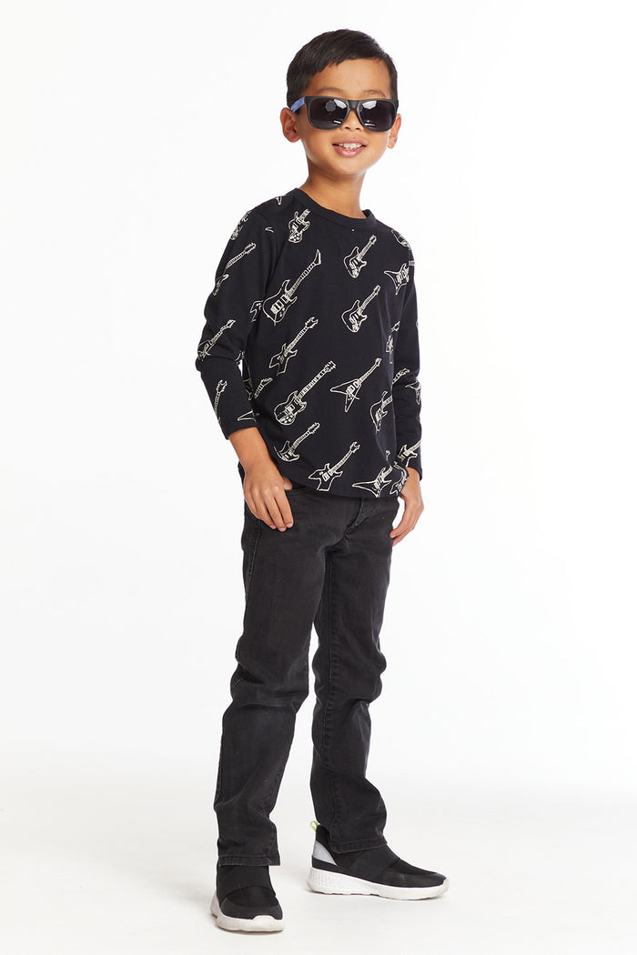 Guitar Jam Boys Long Sleeve Crew Neck Tee Boys chaserbrand