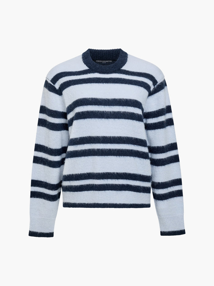 Hadlee Blue Brushed Striped Jumper