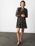 Hallie Black Snake Print Chiffon Mini Dress