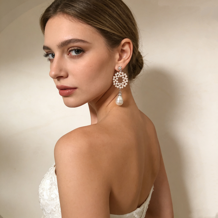freshwater pearl,pearl earrings,drop earrings,bridal earrings,wedding jewelry,statement earrings,white gold plated,handmade jewelry,baroque pearl,elegant earrings,bridal accessories,luxury jewelry,natural pearls