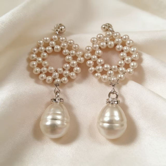 freshwater pearl,pearl earrings,drop earrings,bridal earrings,wedding jewelry,statement earrings,white gold plated,handmade jewelry,baroque pearl,elegant earrings,bridal accessories,luxury jewelry,natural pearls