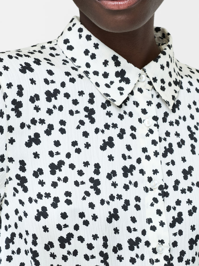 Harriet Monochrome Floral Tie Waist Top