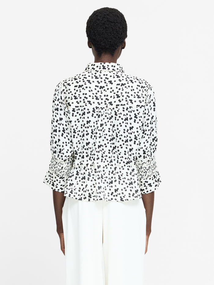 Harriet Monochrome Floral Tie Waist Top