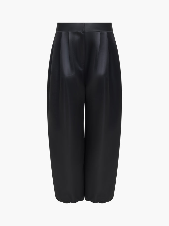 Hene Black Satin Harem Trousers