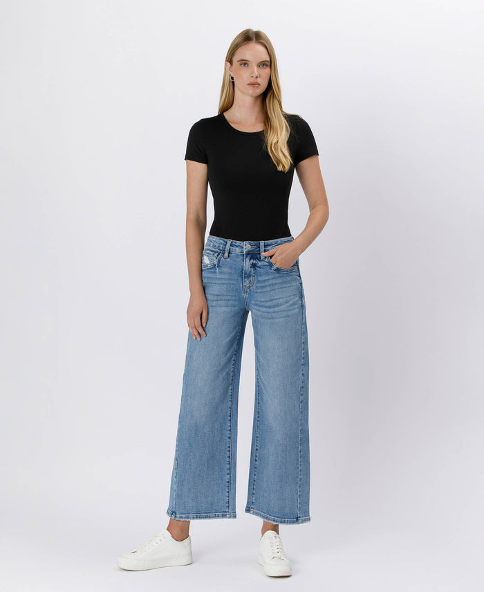 HIGH RISE BAGGY WIDE JEANS LV1471