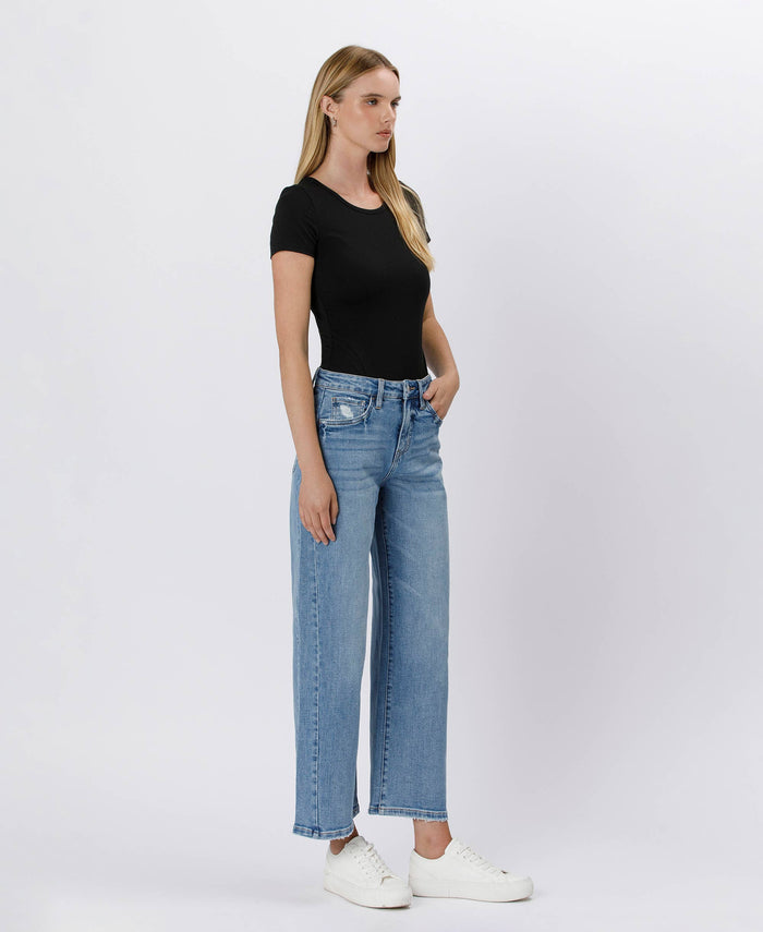 HIGH RISE BAGGY WIDE JEANS LV1471