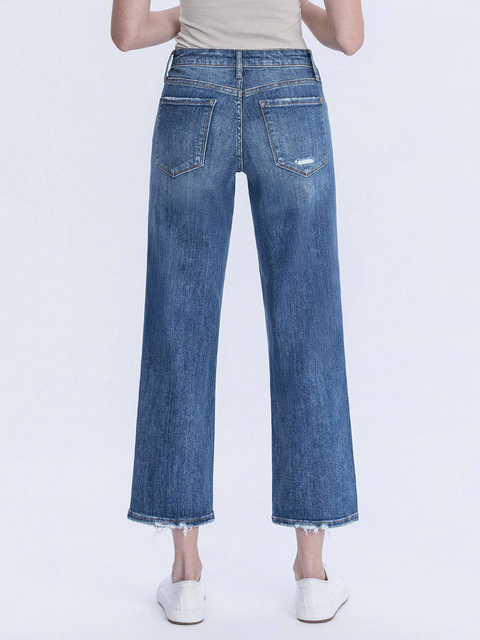 HIGH RISE DISTRESSED SLIM WIDE JEANS LV1284: SAILOR SNAP