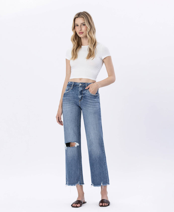 HIGH RISE SLIM WIDE JEANS LV1143: TOP-NOTCH