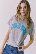 Chaser Home Run Tee in Heather Grey featuring a relaxed classic fit with bold varsity inspired Home Run graphic across the chest