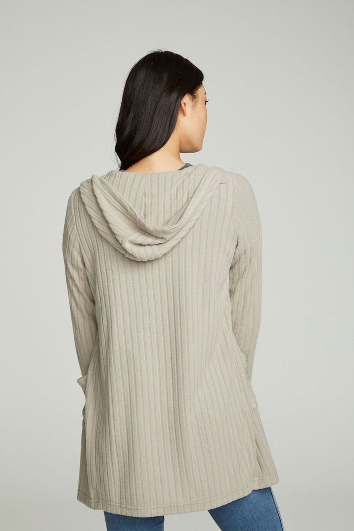 Hooded Open Duster Cardigan With Pockets WOMENS chaserbrand