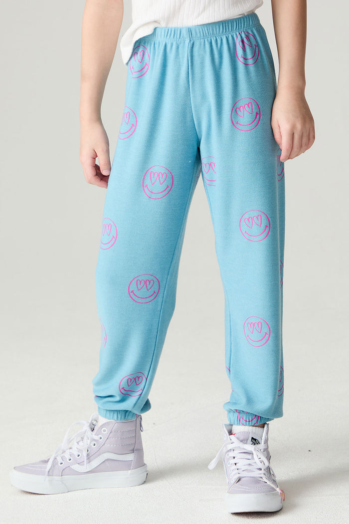 Front view of a girl wearing the Chaser I C Luv Girls Jogger on a neutral background with hands at sides
