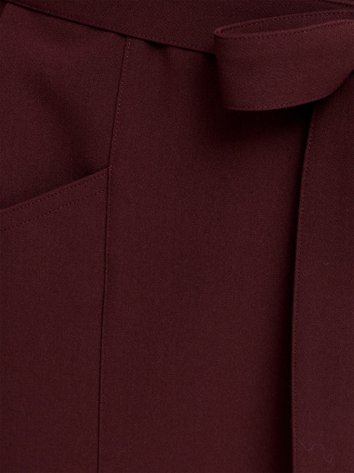 Jaiden Burgundy Belted Shirt Playsuit