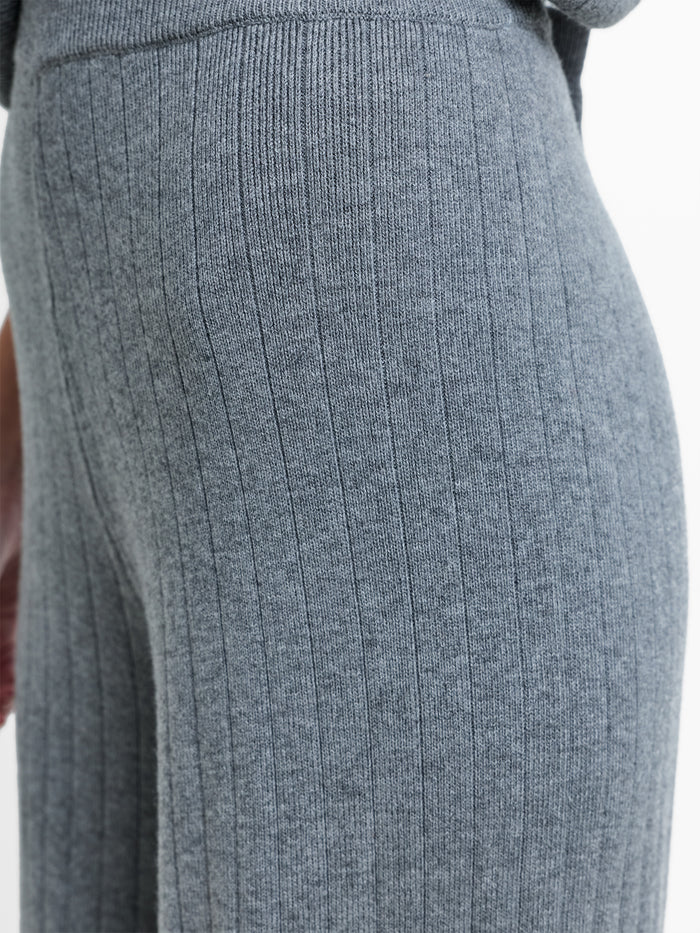 Javier Grey Knit Wide Leg Trousers