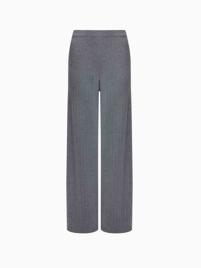 Javier Grey Knit Wide Leg Trousers