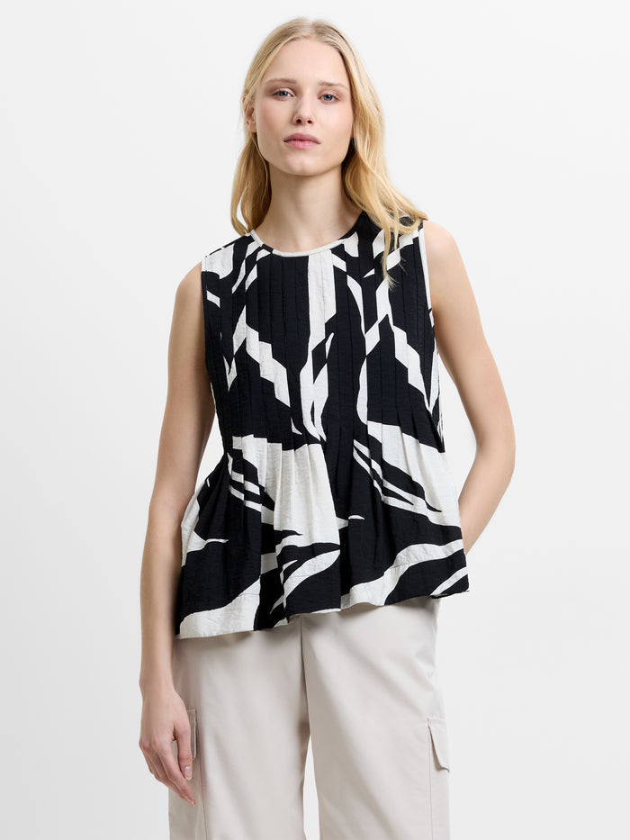 Jessie Abstract Monochrome Sleeveless Top