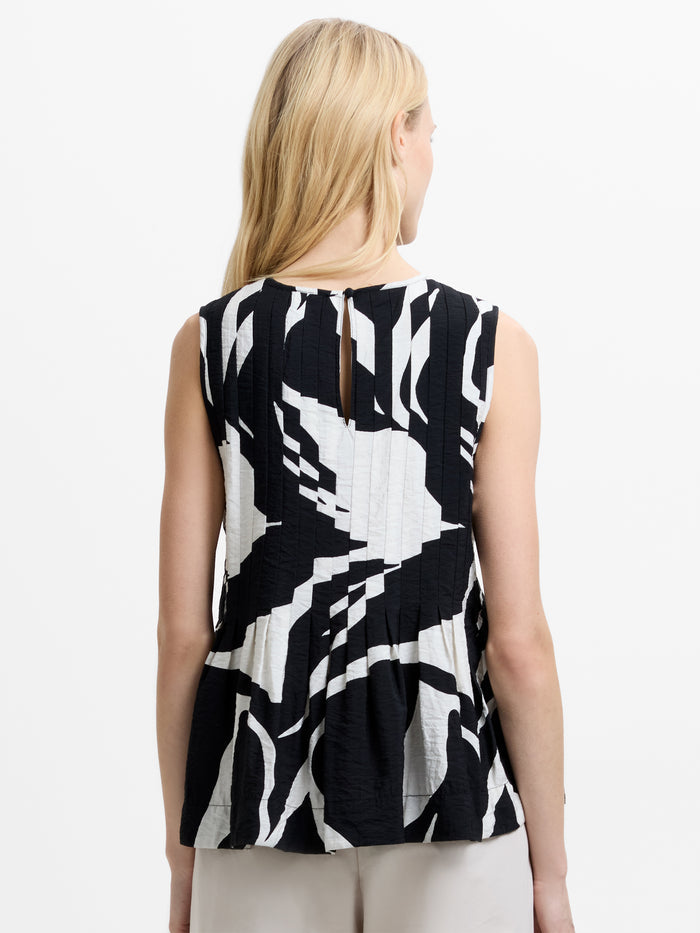Jessie Abstract Monochrome Sleeveless Top