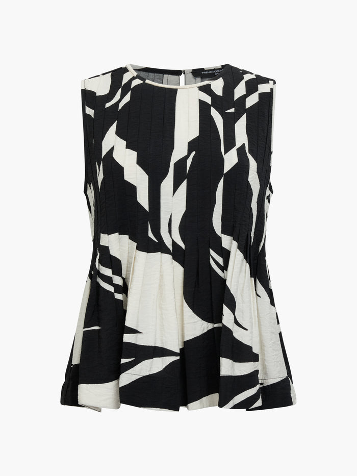 Jessie Abstract Monochrome Sleeveless Top