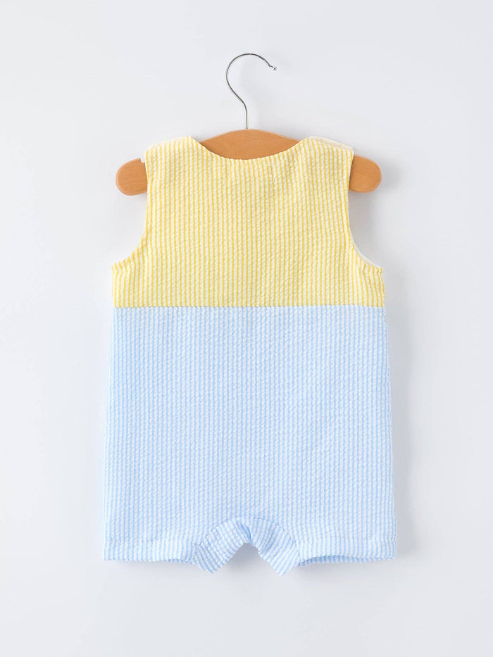 "Jesus Loves Me "Embroidered Baby Boy Romper