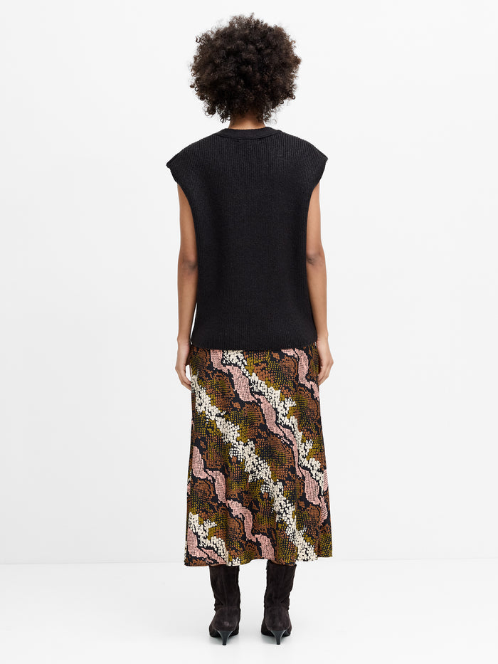 Junia Dark Grey V Neck Knit Vest