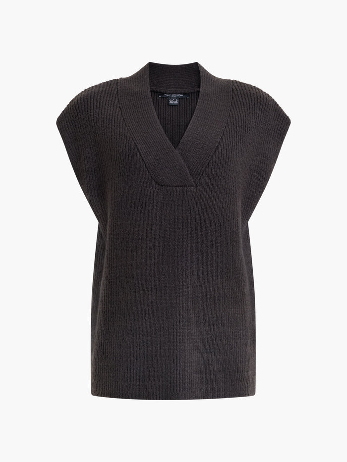 Junia Dark Grey V Neck Knit Vest