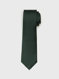 Juniper silk necktie with twill texture, rolled at the top on a white background.