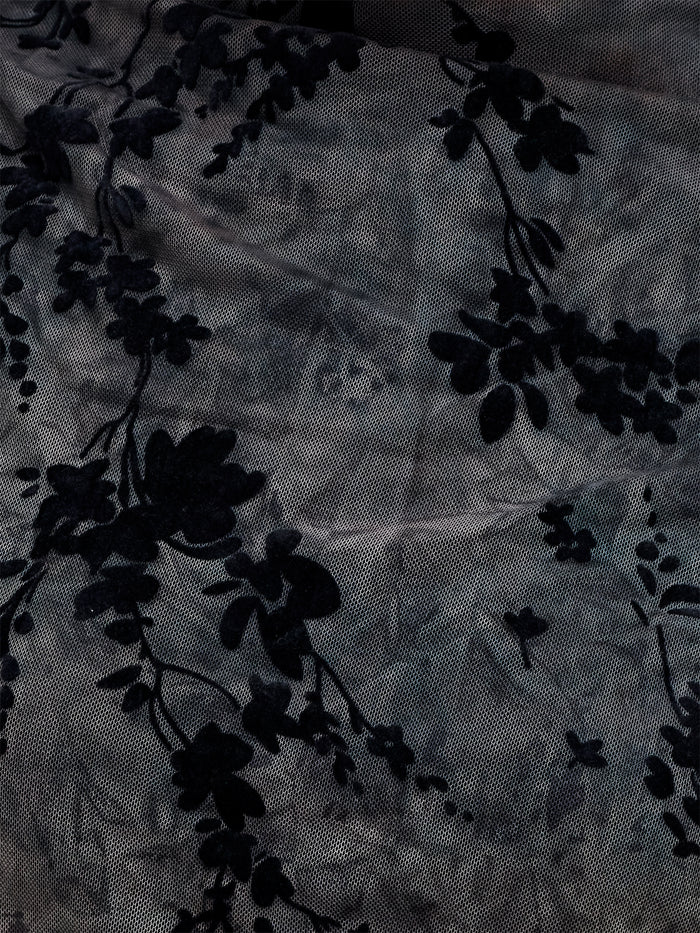 Kenny Floral Velvet Devore Mesh Mini Dress