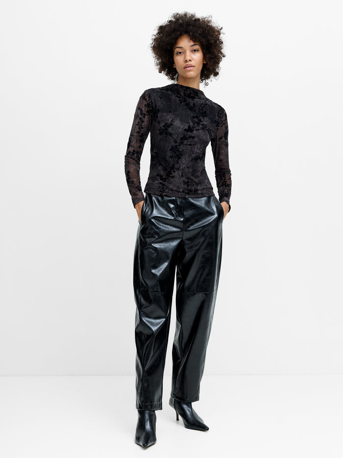 Kenny Floral Velvet Devore Mesh Top