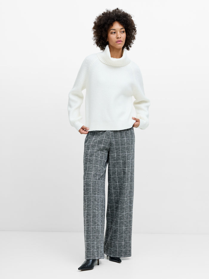Kessy Cream Draped Funnel Neck Knit Jumper