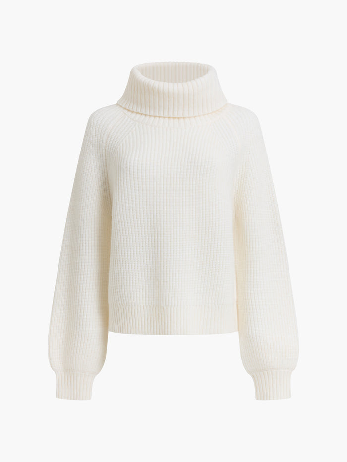 Kessy Cream Draped Funnel Neck Knit Jumper