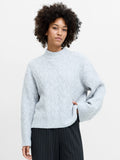 Kezia Recycled Light Grey Cable Twist Knit Jumper