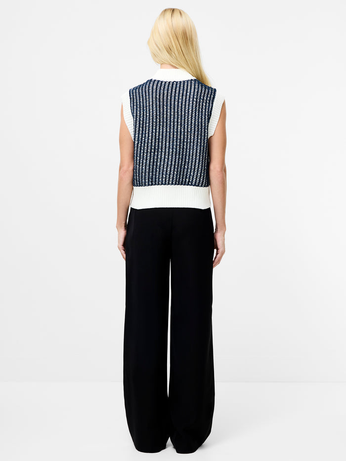 Klara Monochrome Sleeveless Zip Up Knit Jumper