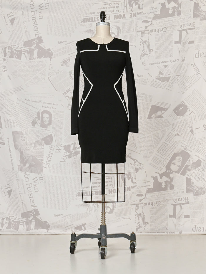 Knit Contrast Dress - DVF Vintage