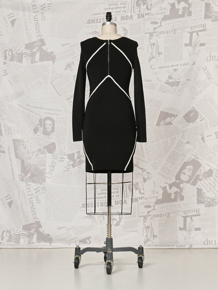 Knit Contrast Dress - DVF Vintage