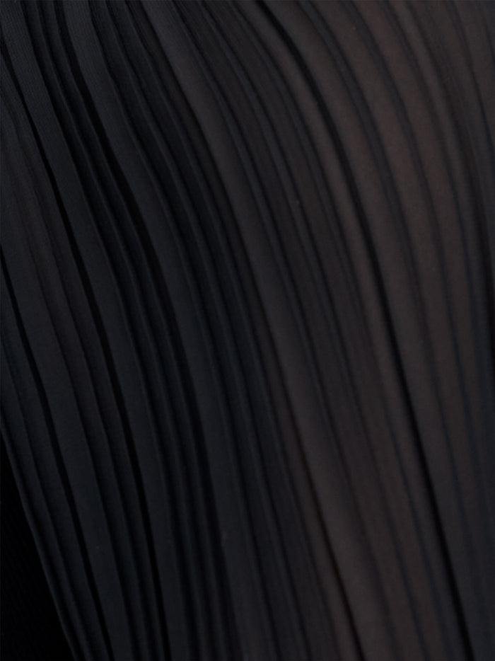 Krista Black Pleated Sleeve Knit Top