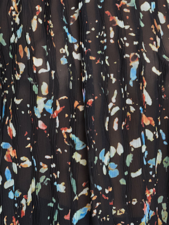 Kylie Black Abstract Printed Crinkle Blouse