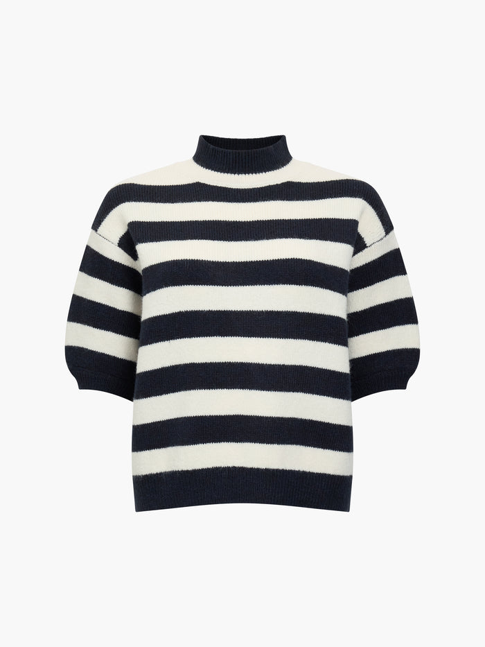 Larisa Knit Short Sleeve Monochrome Striped Jumper