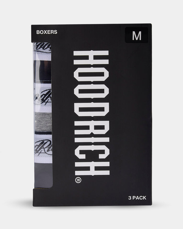 Hoodrich 3-pack boxers packaging on a white background