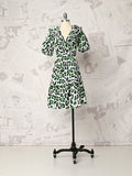Leopard Puff Sleeve Mini Dress - DVF Vintage