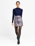Lexi Abstract Check Sequin Mini Skirt
